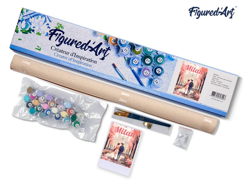 Peinture Par Numéros - Affiche De Voyage Milan En Fleurs