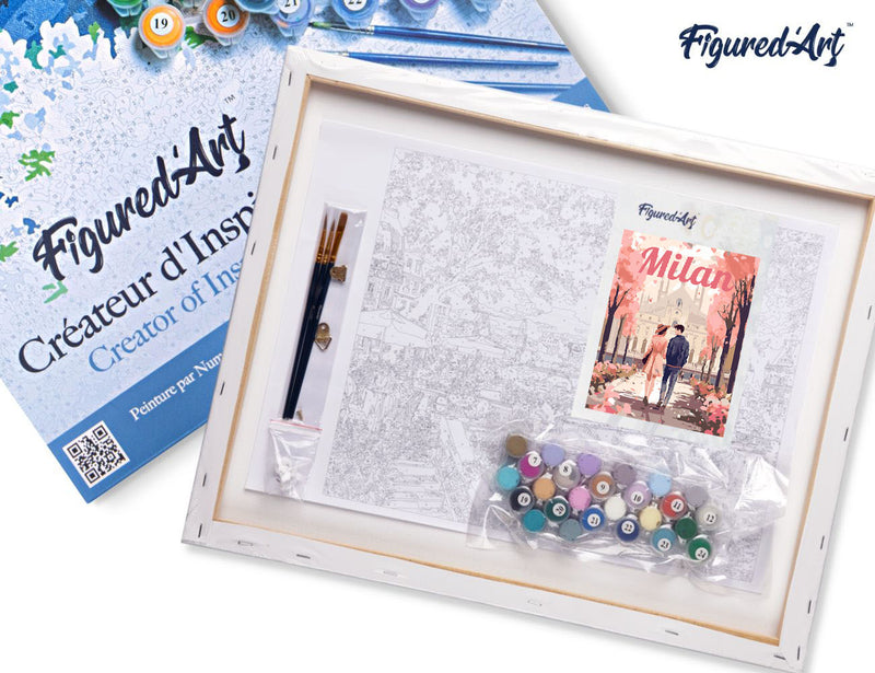 Peinture Par Numéros - Affiche De Voyage Milan En Fleurs