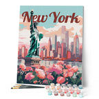 Peinture Par Numéros - Affiche De Voyage New York En Fleurs