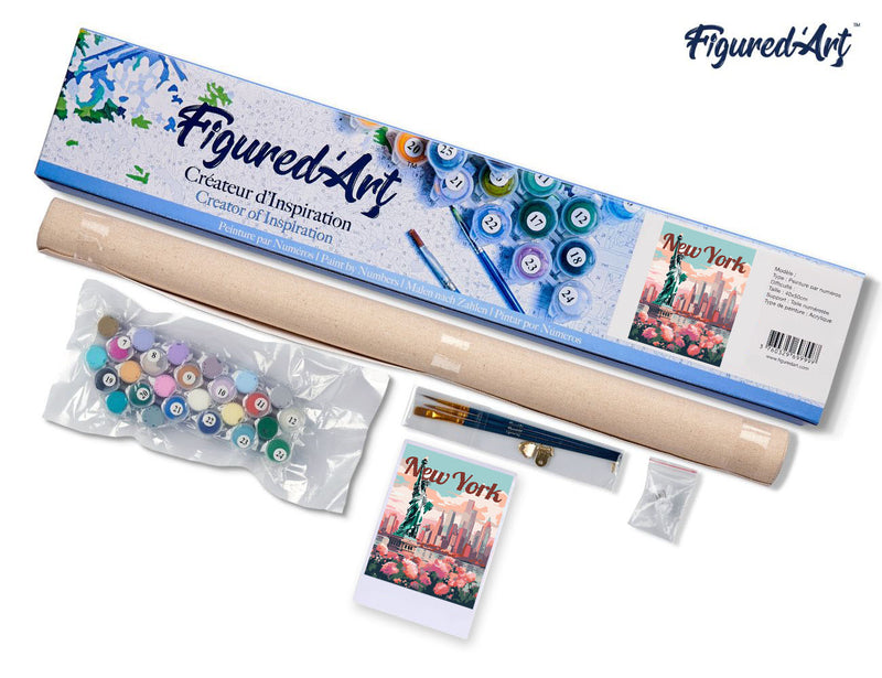 Peinture Par Numéros - Affiche De Voyage New York En Fleurs