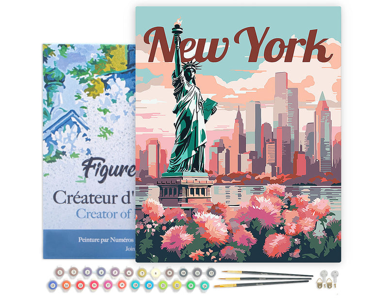 Peinture Par Numéros - Affiche De Voyage New York En Fleurs