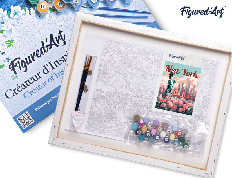 Peinture Par Numéros - Affiche De Voyage New York En Fleurs