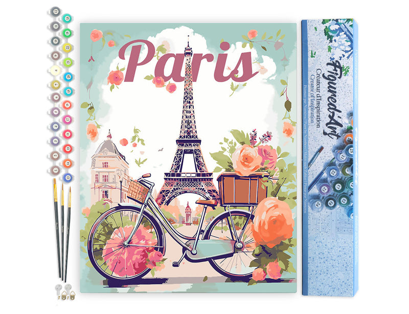 Peinture Par Numéros - Affiche De Voyage Paris En Fleurs