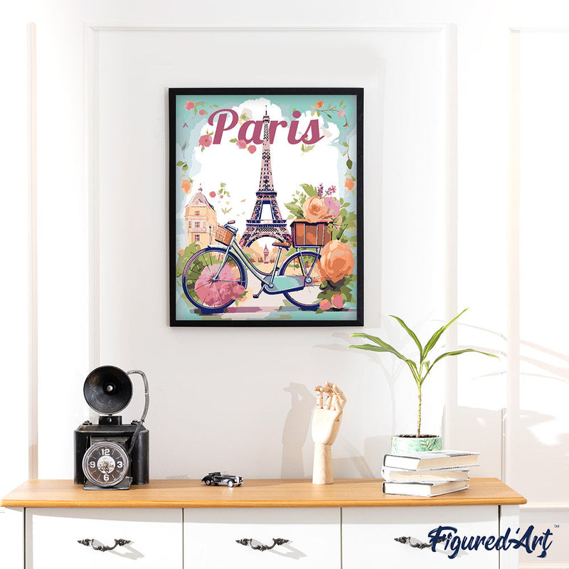 Peinture Par Numéros - Affiche De Voyage Paris En Fleurs