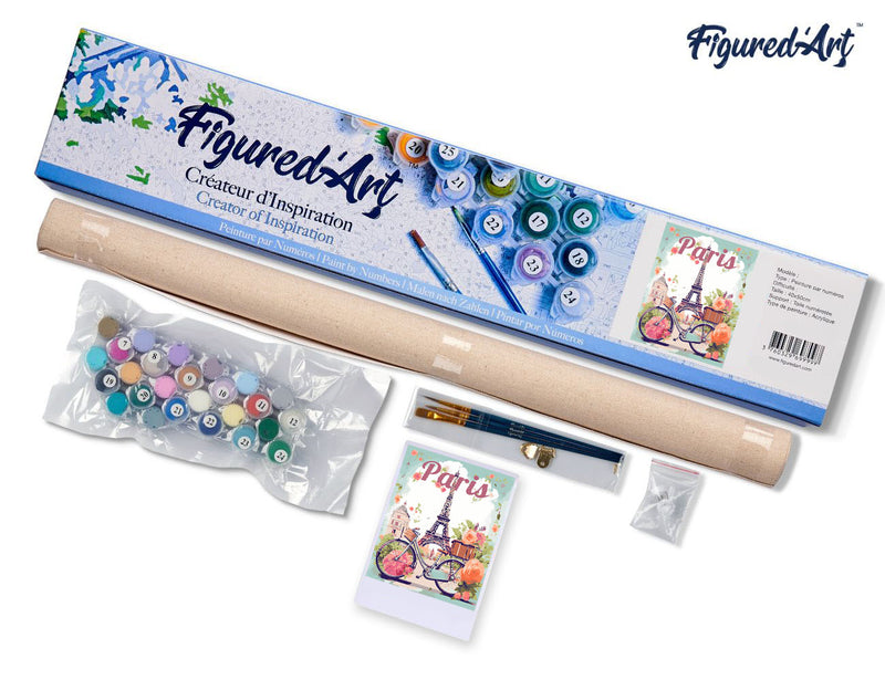 Peinture Par Numéros - Affiche De Voyage Paris En Fleurs