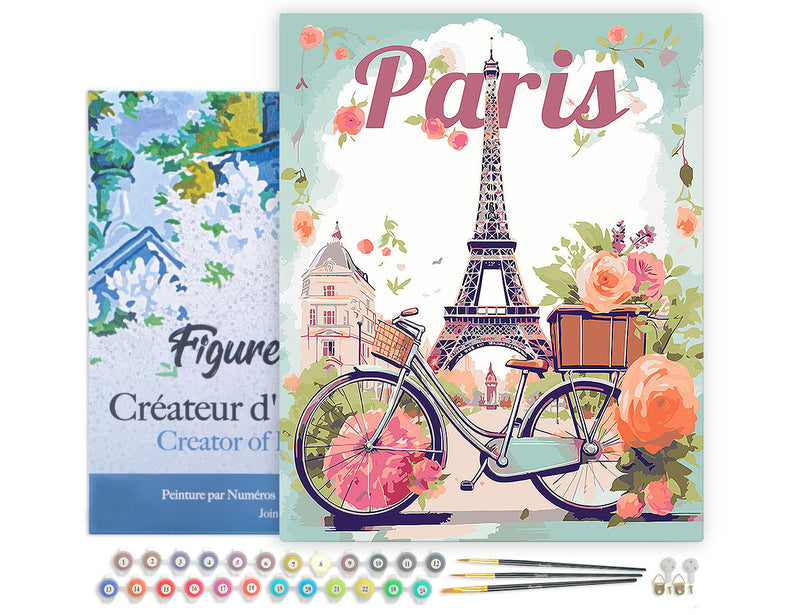 Peinture Par Numéros - Affiche De Voyage Paris En Fleurs