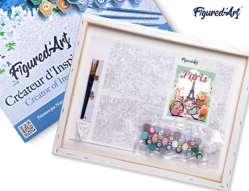 Peinture Par Numéros - Affiche De Voyage Paris En Fleurs