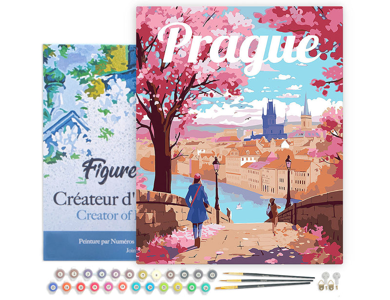 Peinture Par Numéros - Affiche De Voyage Prague En Fleurs