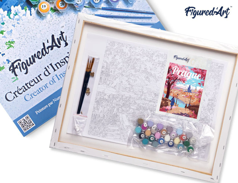 Peinture Par Numéros - Affiche De Voyage Prague En Fleurs