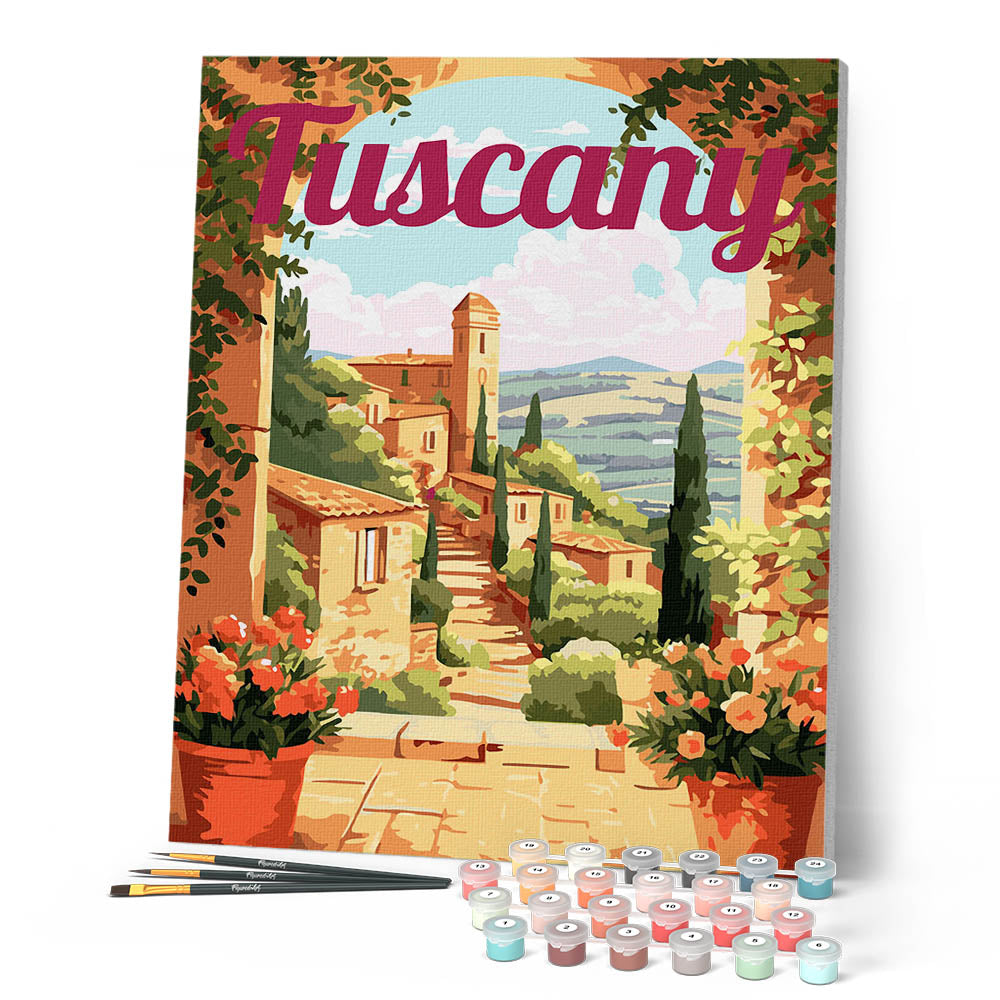 Peinture Par Numéros - Affiche De Voyage Toscane En Fleurs