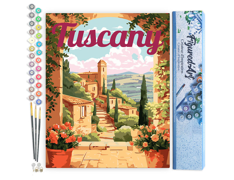 Peinture Par Numéros - Affiche De Voyage Toscane En Fleurs