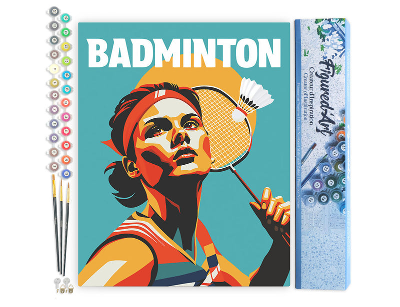 Peinture Par Numéros - Affiche Sportive Badminton
