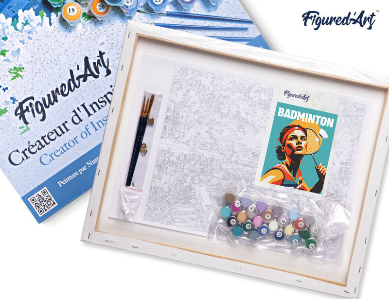 Peinture Par Numéros - Affiche Sportive Badminton