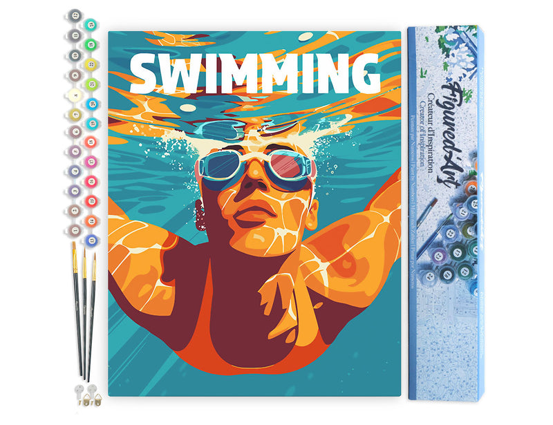 Peinture Par Numéros - Affiche Sportive Natation