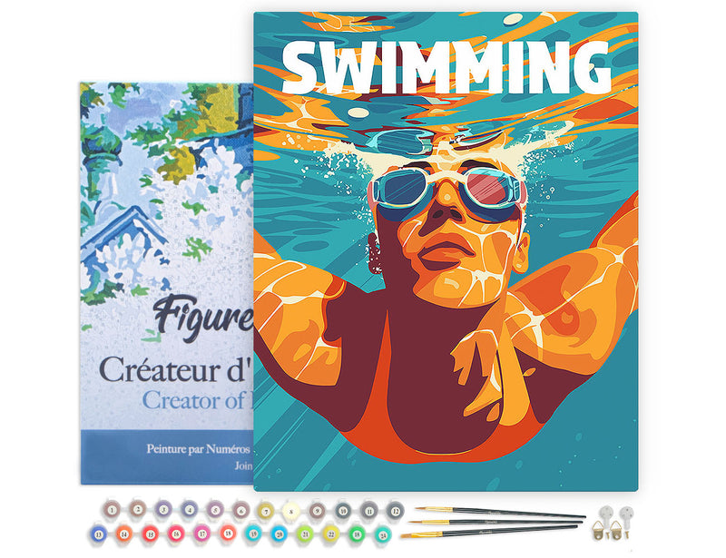 Peinture Par Numéros - Affiche Sportive Natation