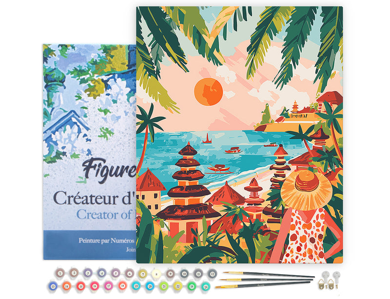 Peinture Par Numéros - Bali Au Coucher Du Soleil