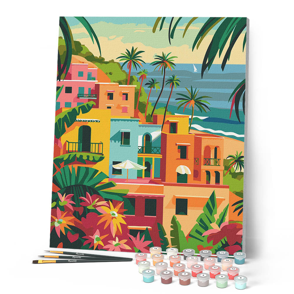 Peinture Par Numéros - Ville Côtière Marocaine