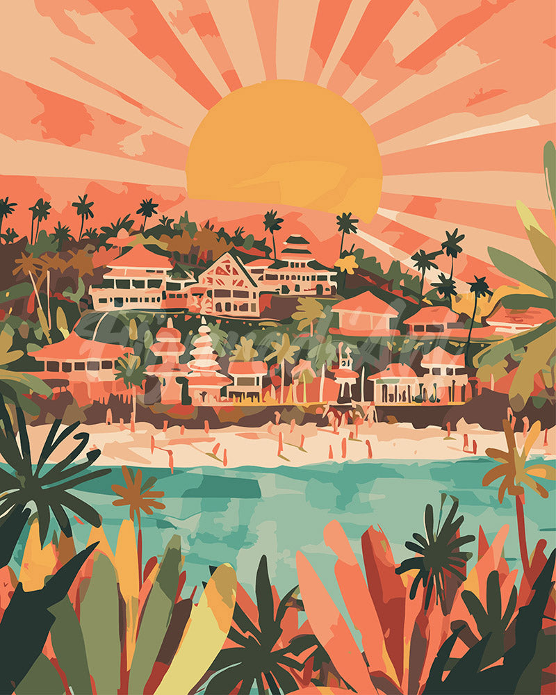 Peinture Par Numéros - Lever De Soleil À Bali
