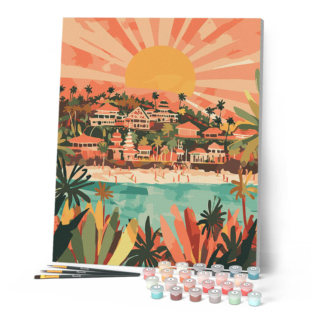 Peinture Par Numéros - Lever De Soleil À Bali