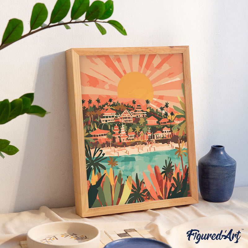 Peinture Par Numéros - Lever De Soleil À Bali