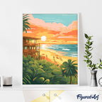 Peinture Par Numéros - Club De Plage Au Coucher Du Soleil