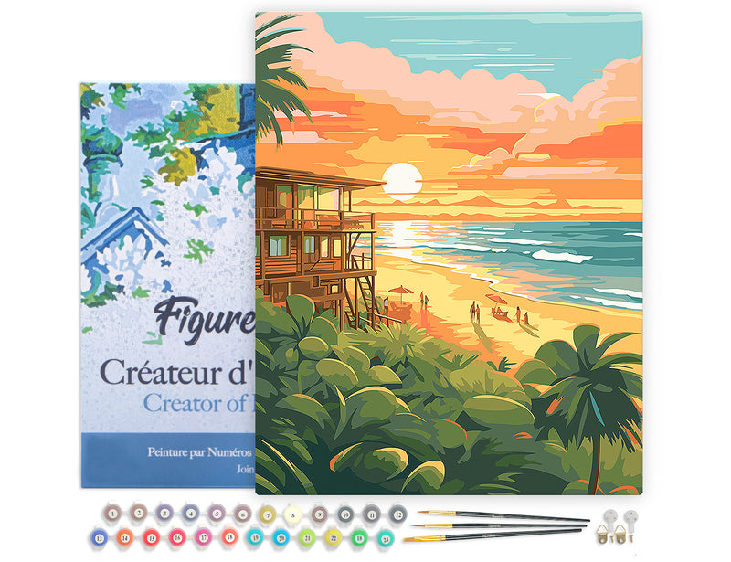 Peinture Par Numéros - Club De Plage Au Coucher Du Soleil