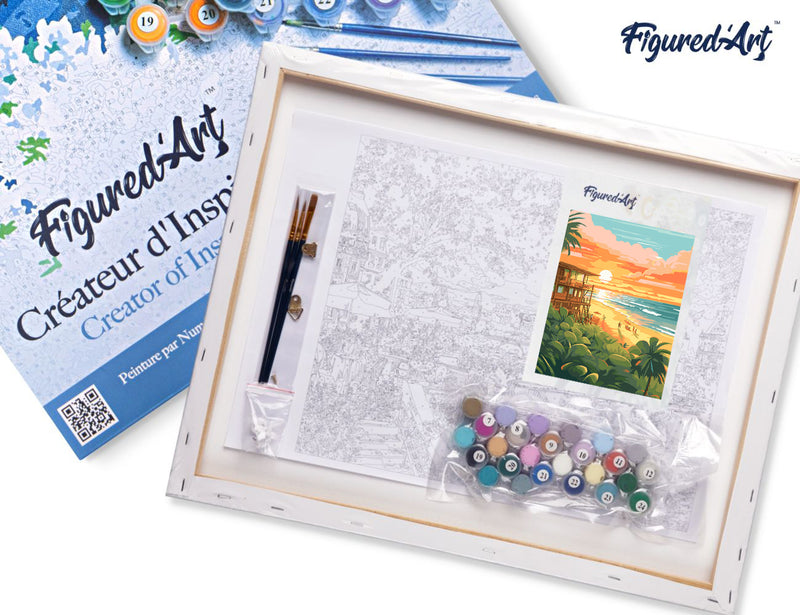 Peinture Par Numéros - Club De Plage Au Coucher Du Soleil