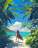 Peinture par numéros Figured'Art Paradis tropical du surf