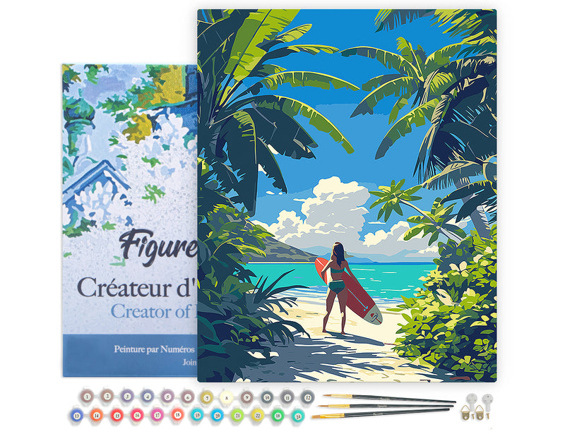 Peinture Par Numéros - Paradis Tropical Du Surf