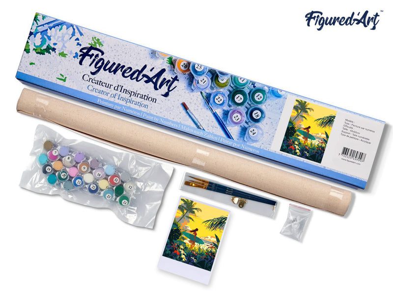 Peinture Par Numéros - Surfeuse Au Coucher Du Soleil