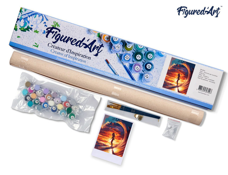 Peinture Par Numéros - Surfeuse Et La Grande Vague