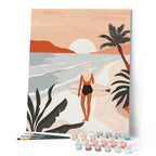 Peinture Par Numéros - Promenade Sur La Plage Au Coucher Du Soleil