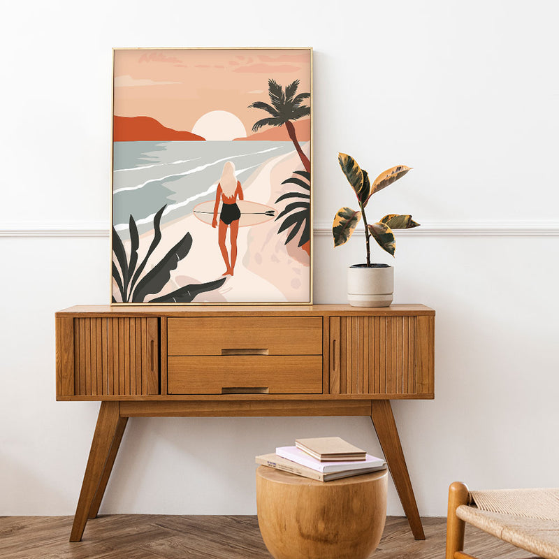 Peinture Par Numéros - Promenade Sur La Plage Au Coucher Du Soleil