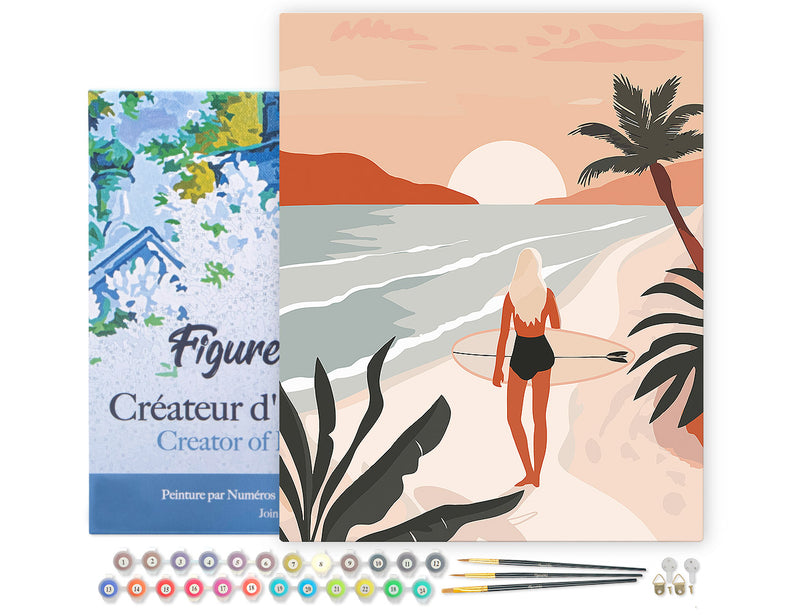 Peinture Par Numéros - Promenade Sur La Plage Au Coucher Du Soleil