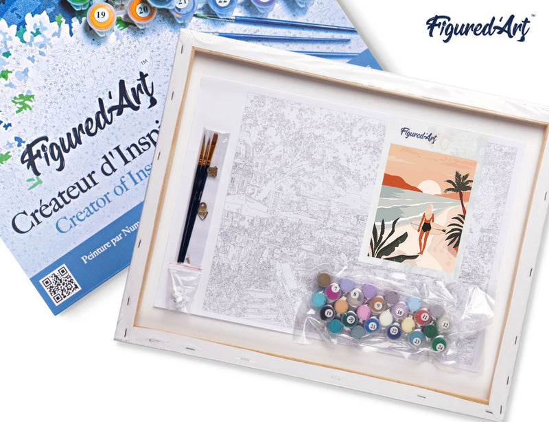 Peinture Par Numéros - Promenade Sur La Plage Au Coucher Du Soleil