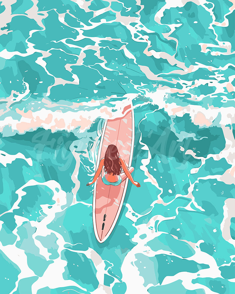 Peinture Par Numéros - Fille Parmi Les Vagues