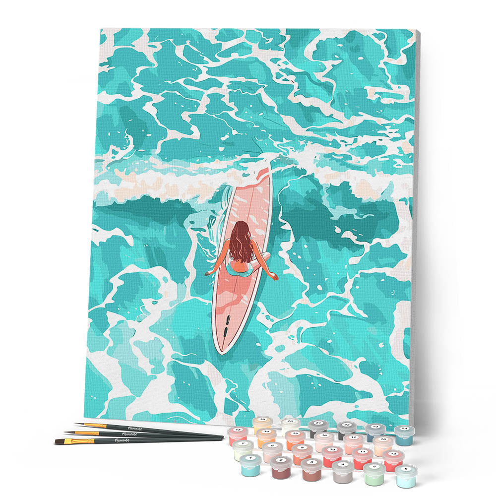 Peinture Par Numéros - Fille Parmi Les Vagues