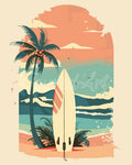 Peinture Par Numéros - Planche De Surf Sur La Plage