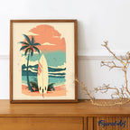 Peinture Par Numéros - Planche De Surf Sur La Plage