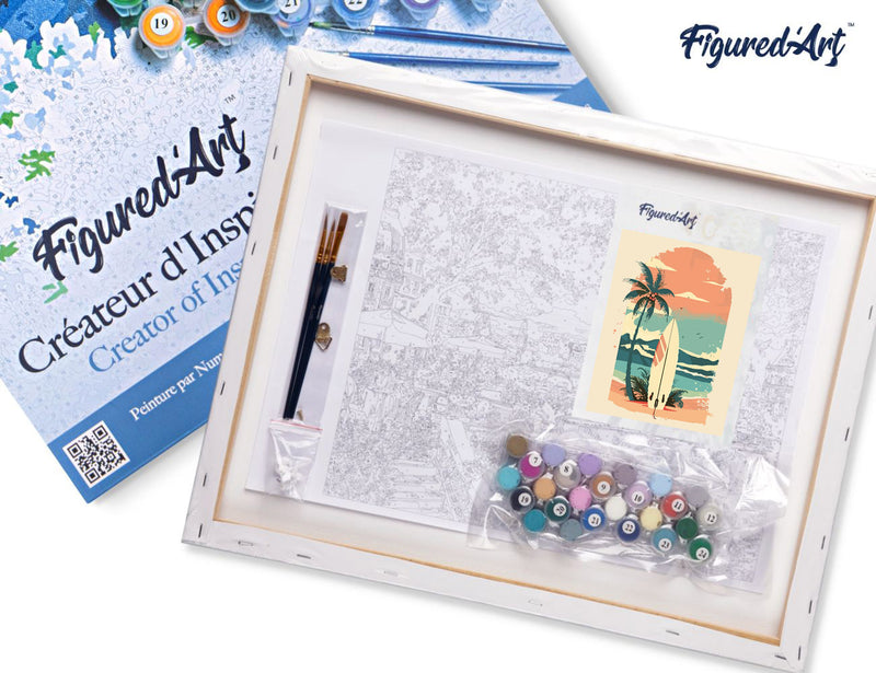 Peinture Par Numéros - Planche De Surf Sur La Plage