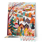 Peinture Par Numéros - Village Hivernal Coloré