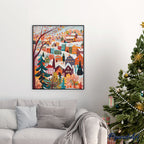 Peinture Par Numéros - Village Hivernal Coloré