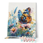 Peinture Par Numéros - Papillon Et Fleurs