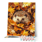 Peinture Par Numéros - Hérisson Dans Les Feuilles D'Automne