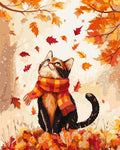 Peinture Par Numéros - Chat Joueur En Automne