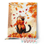 Peinture Par Numéros - Chat Joueur En Automne