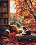 Peinture Par Numéros - Vue Du Chat En Automne