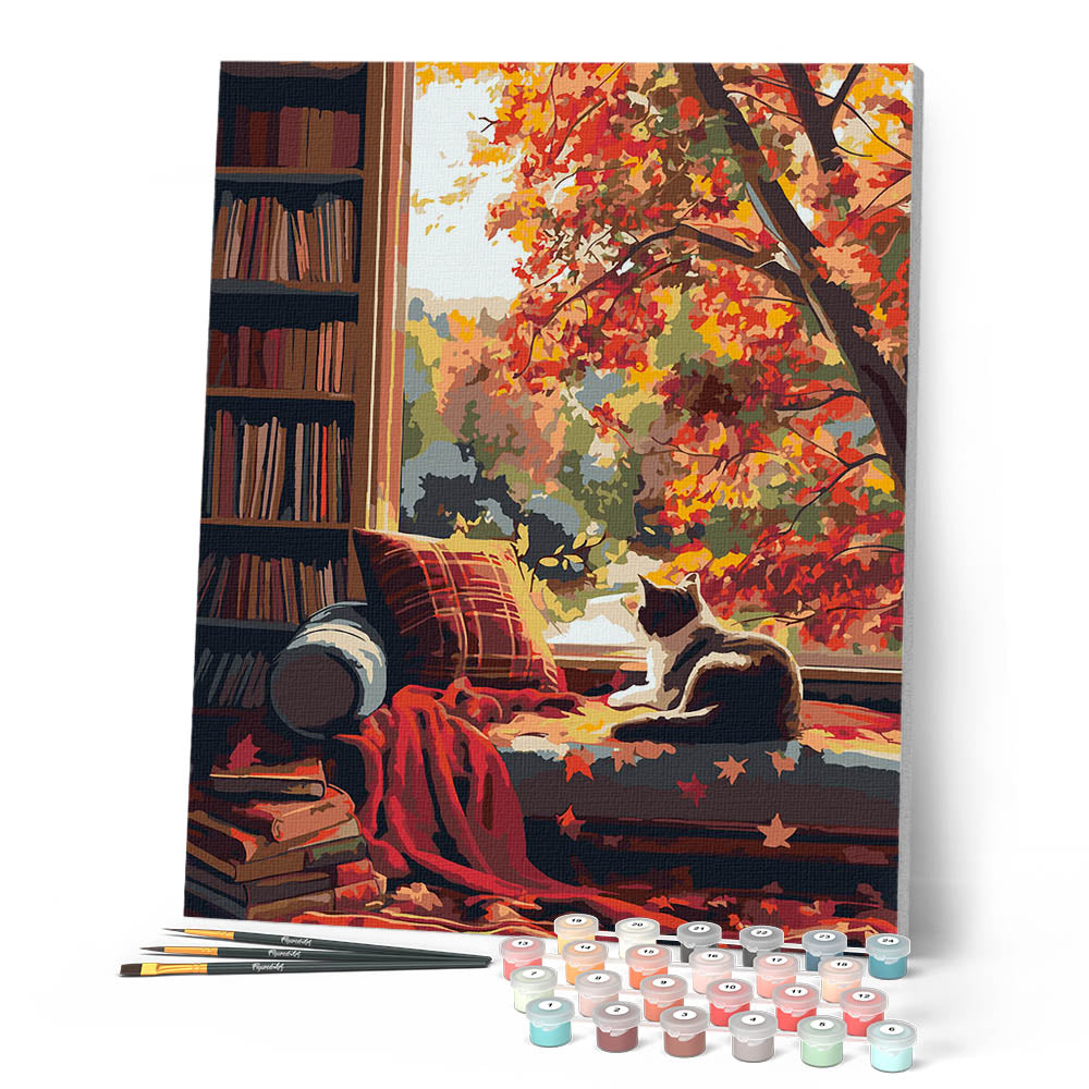 Peinture Par Numéros - Vue Du Chat En Automne