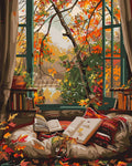 Pintura por números - Lectura acogedora en otoño