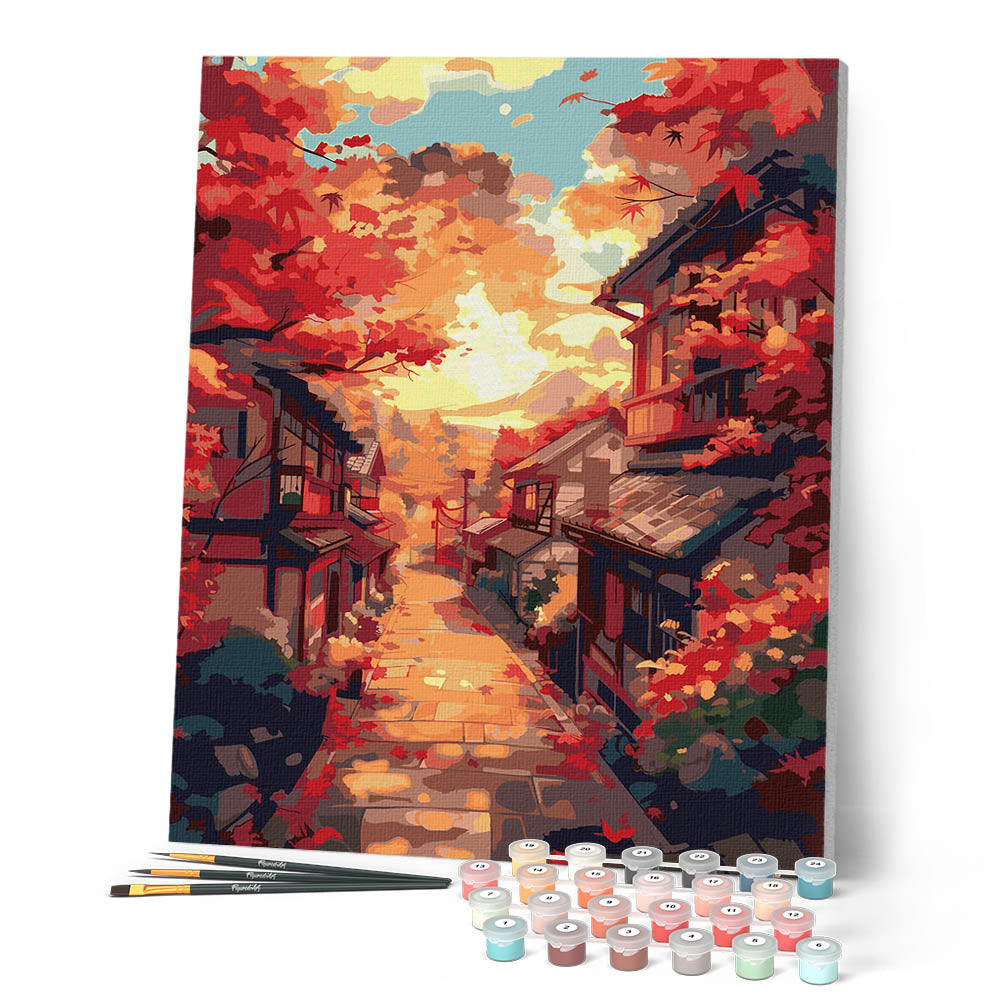 Pintura por números - Calle de Otoño en Kioto